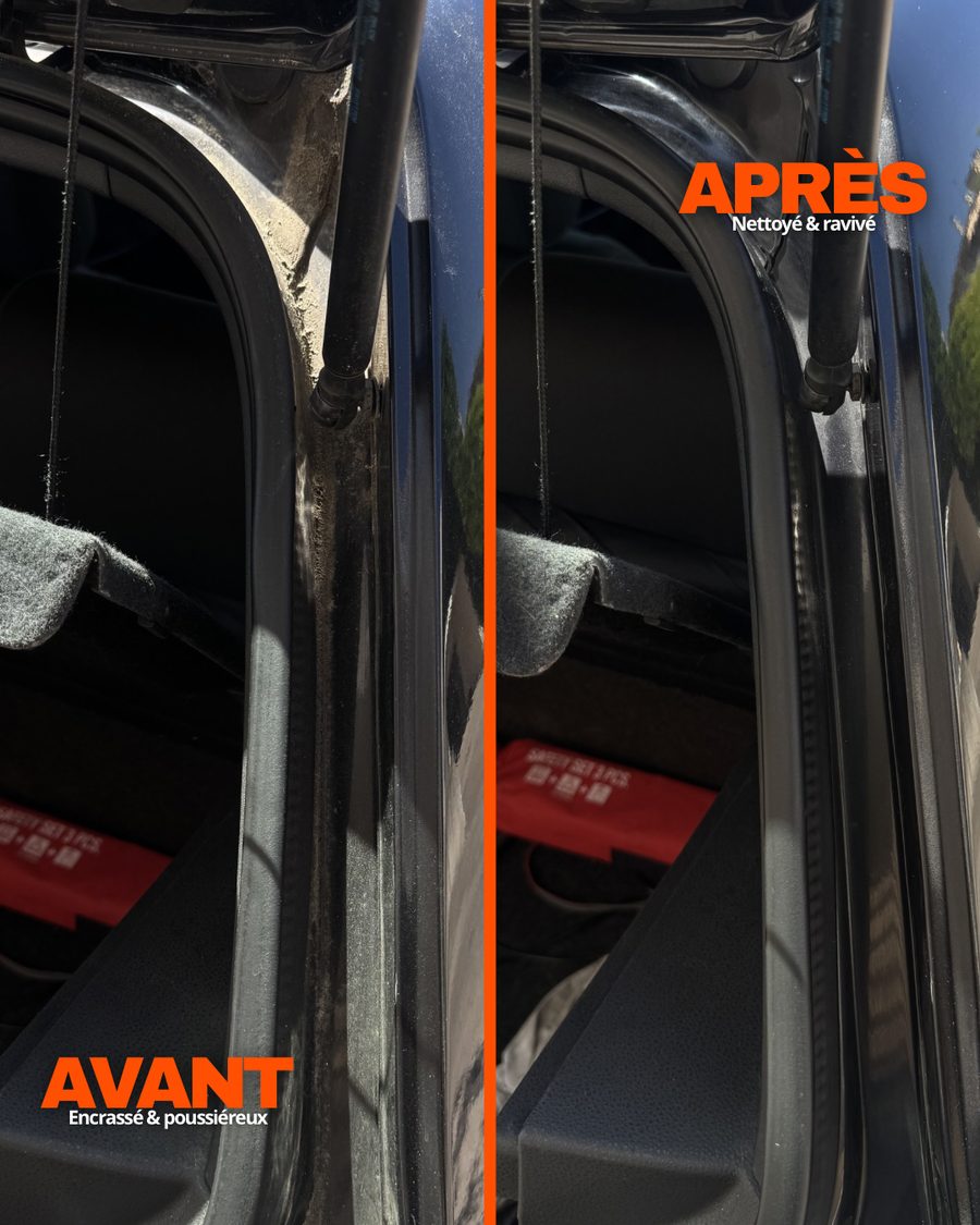 Avant après montant de coffre côté droit